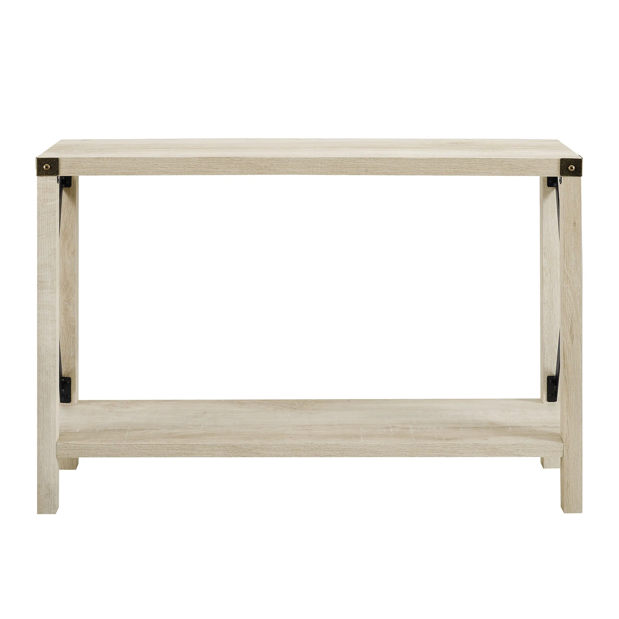 48" Entryway Console Table with Hidden Storage & Slatted Bottom Shelf for Rustic Home Decor Charm