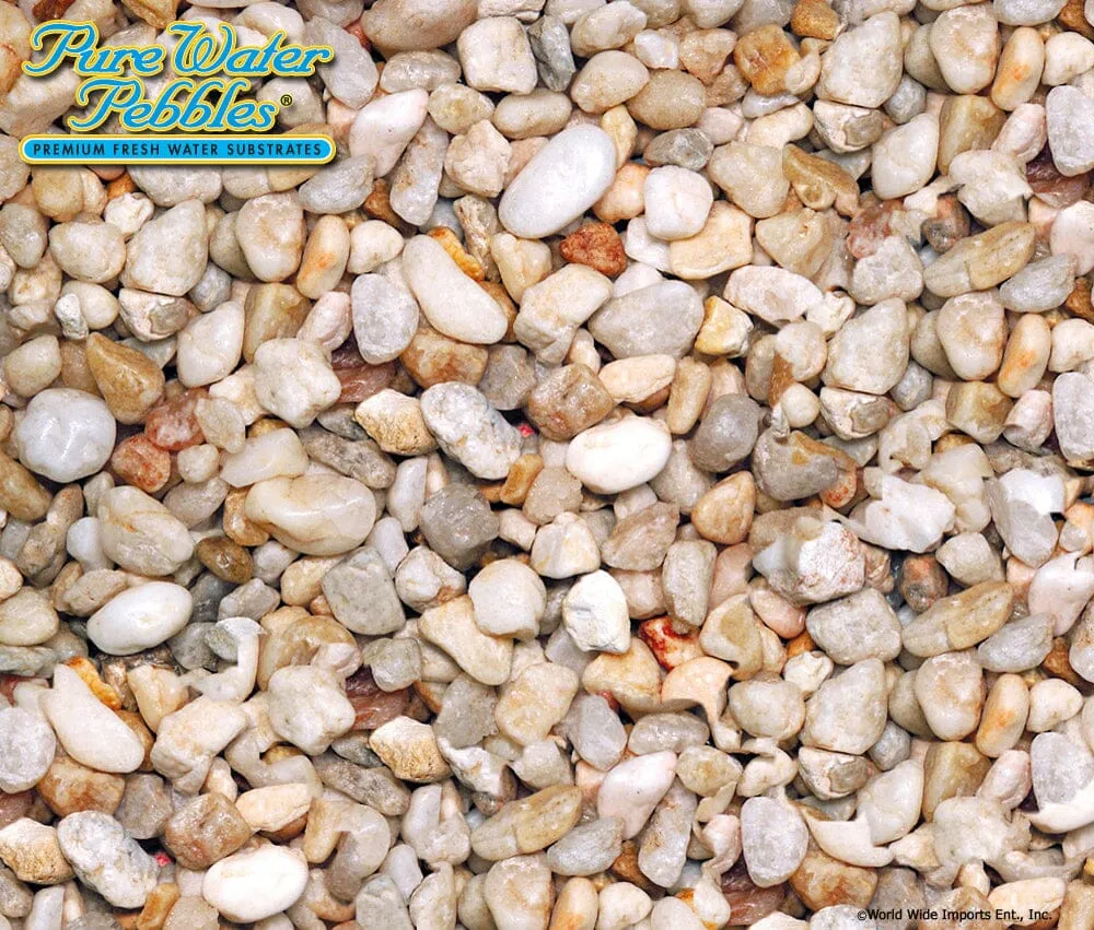 Aqua Terra Premium Fresh Water River Pebbles Aquarium Gravel - 25 lbs - 2 Count