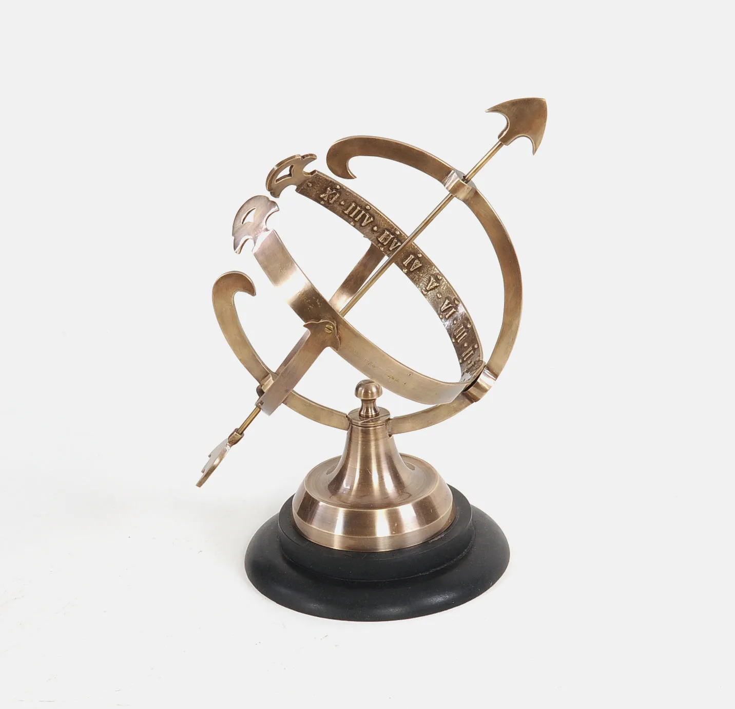Brass Armillary On Wooden Base By Homeroots