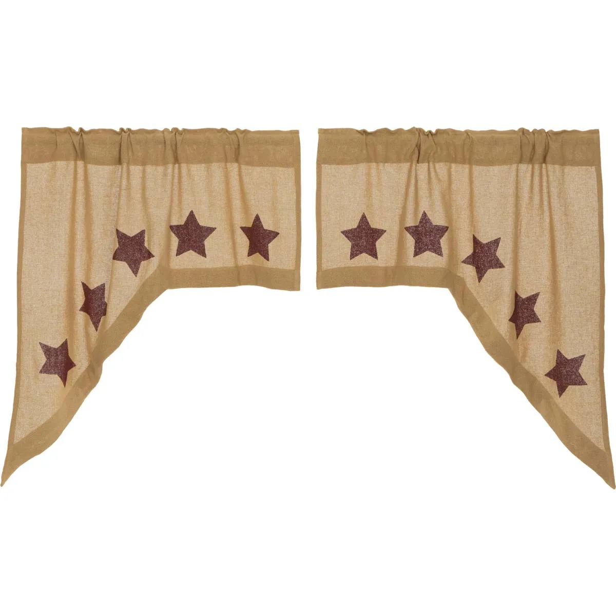 Burlap w/ Stencil Stars Swag Set of 2