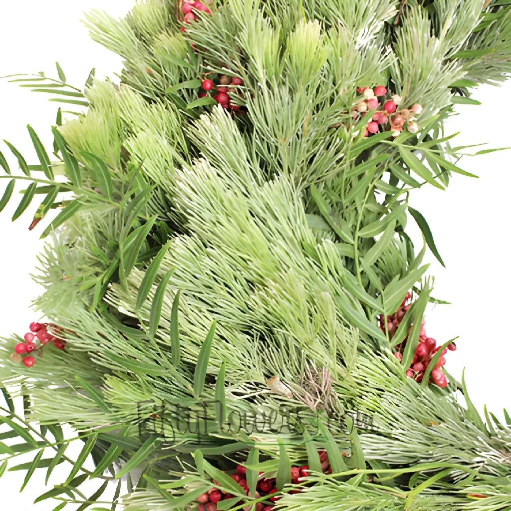 Fresh Woolly Bush and Pepperberry Wreaths