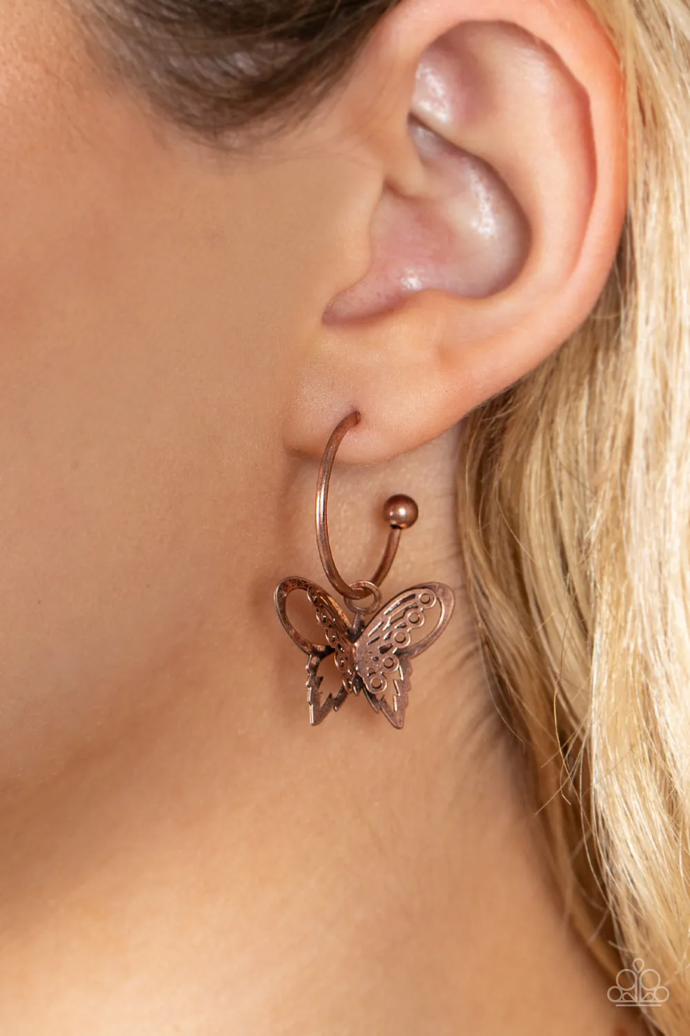 PAPARAZZI Butterfly Freestyle - Copper Earrings
