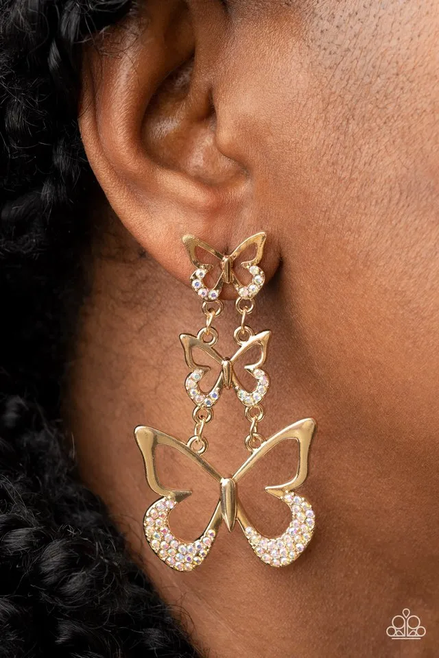 Paparazzi Earring ~ Flamboyant Flutter - Multi