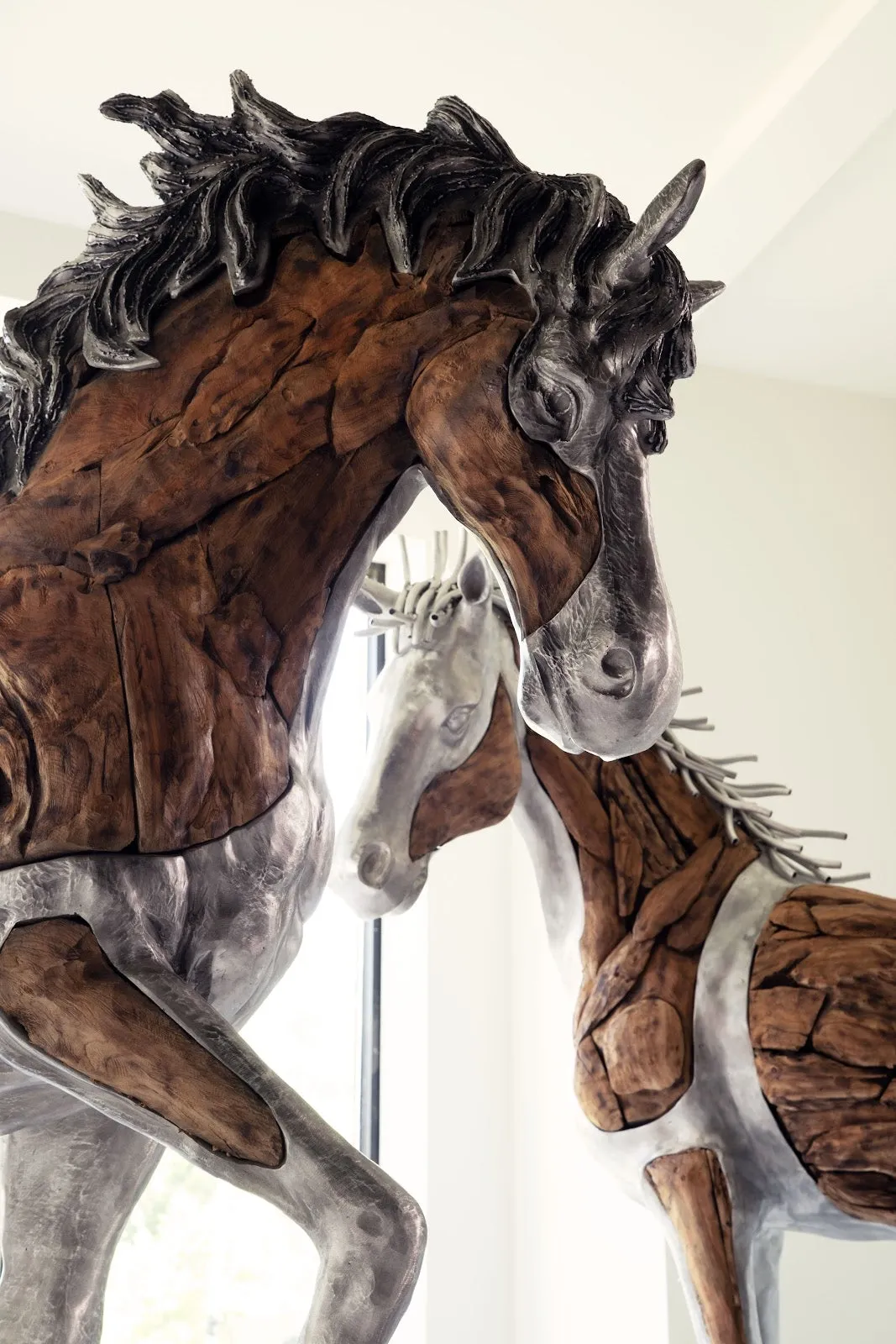 Woodland Mustang Walking Horse Sculpture